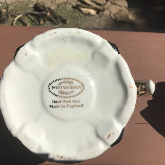 VINTAGE PORTMEIRION PAUL CARDEW Mini POMONA TEACUP w/Green Apples Bowl - Picture 3 of 6